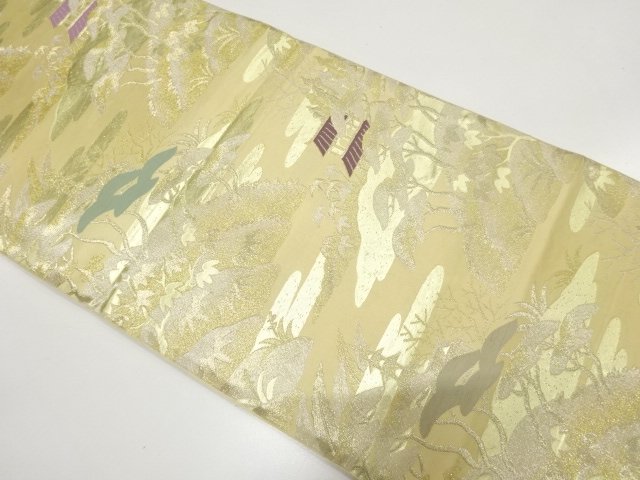 JAPANESE KIMONO / WEAVING A PATTERN OF A MANSION LANDSCAPE FUKURO OBI